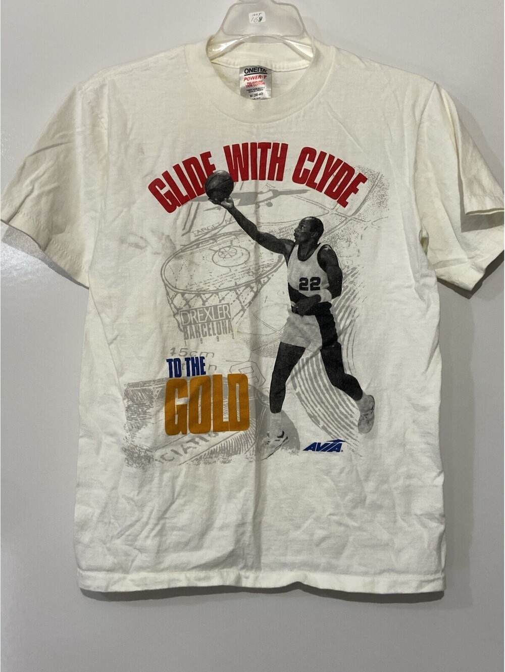 Mens ONEITA Vintage Glide With Clyde Drexler Single Stitch Shirt Sz M